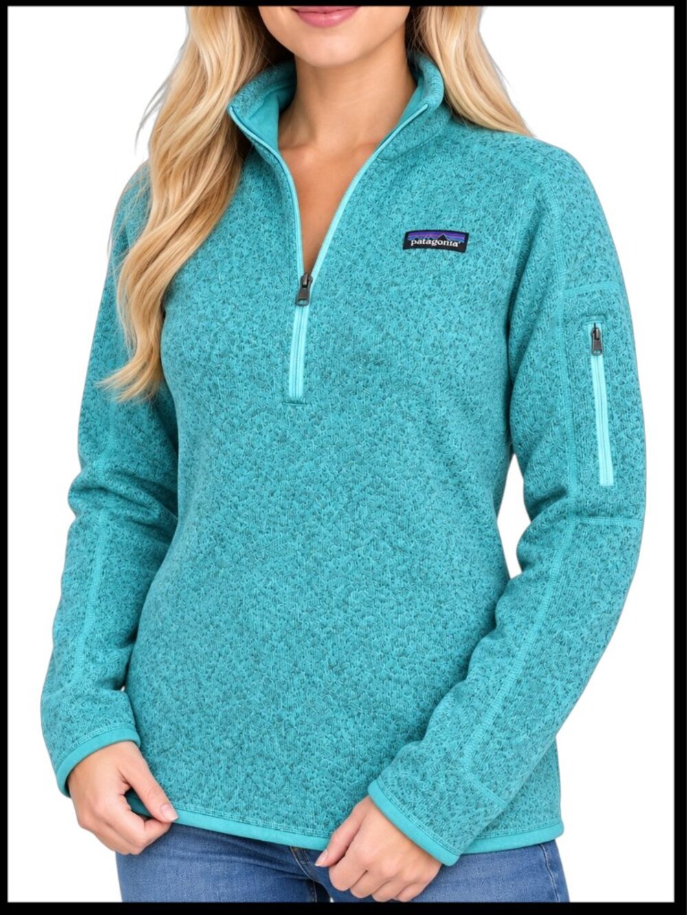 Patagonia Better Sweater 1/4 Zip Fleece Pullover Teal Blue M